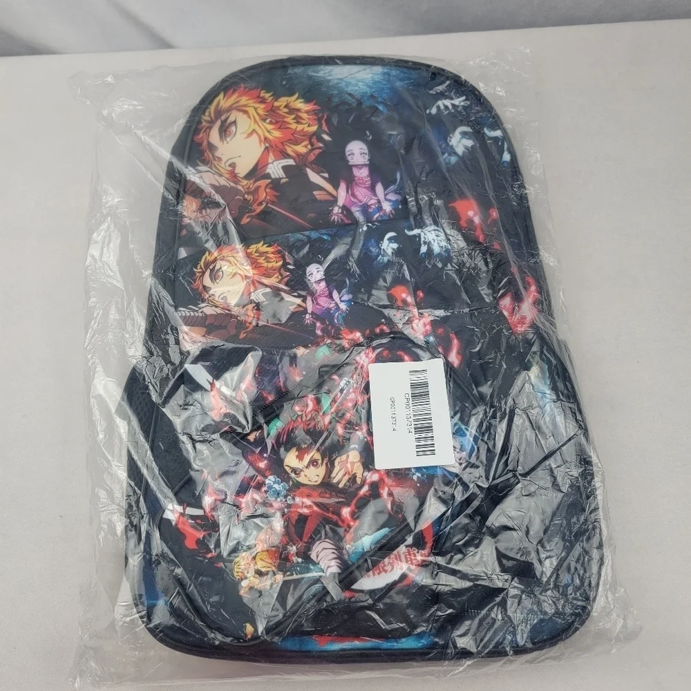NIB Deamon slayer anime backpack, lunchbag and pencil case set